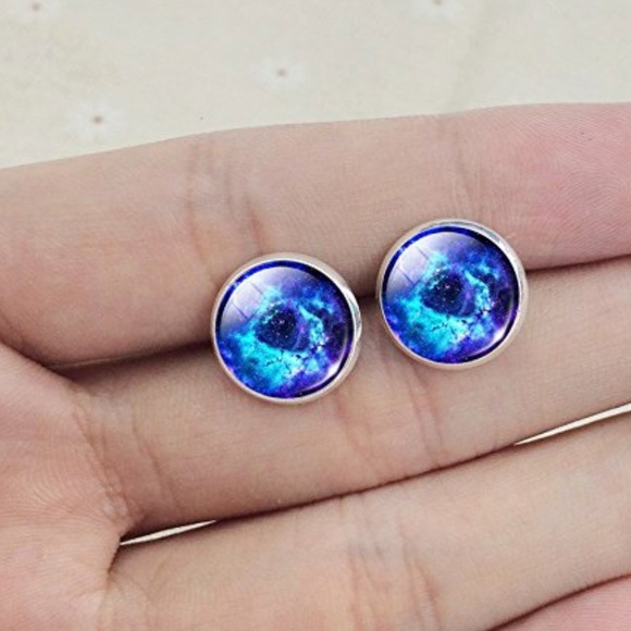 Galaxy Universe Gem Crescent Pendant Set - Picture 4 of 4